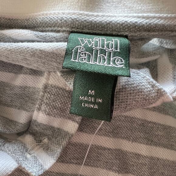Wild Fable Women's Striped Short Sleeve Cropped Polo - Size Medium - NWT - Picture 2 of 5